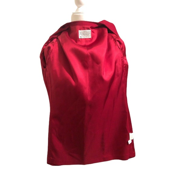 Women’s Miss Pendleton Blazer Sz 8 Red 1 Button Vintage 100% Pure Virgin Wool - Picture 5 of 8